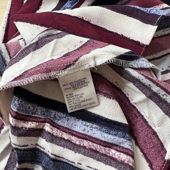 Alex Marie Cassie Dress Size 6 Surplice Wrap Midi Candy Stripe Sunset Sands - Picture 8 of 9